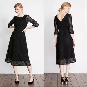 Boden Prudence Black Crochet Lace A-Line Dress 6R